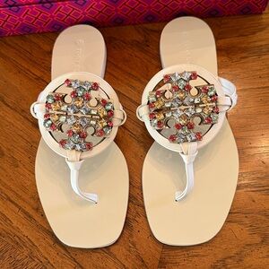 Tory Burch Ivory, Crystal Square Toe, Size 5, New without tag